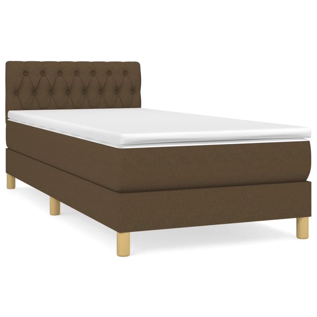 Thumbnail - vidaXL Boxspringbett mit Matratze Dunkelbraun 90x190 cm Stoff