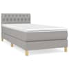 vidaXL kontinentaalvoodi madratsiga, helehall, 100x200 cm, kangas