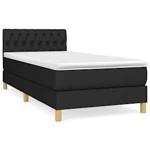 Box spring postel s matrací černá 100 x 200 cm textil - obrázek 2