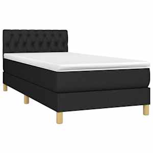 Box spring postel s matrací černá 100 x 200 cm textil - obrázek 3