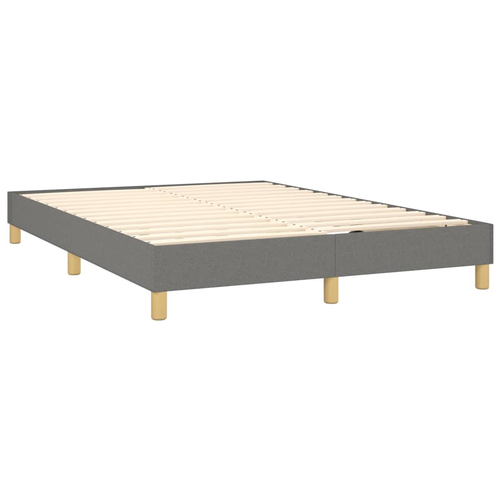 Box spring posteljni z vzmetnico temno siv 140x190 cm blago