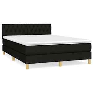 Box spring postel s matrací černá 140 x 190 cm textil - obrázek 2