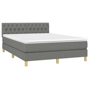 Box spring postel s matrací tmavě šedá 140x200 cm textil - obrázek 3
