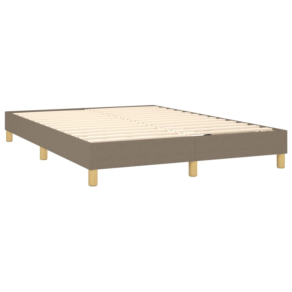 Tópszínű szövet rugós ágy matraccal 140 x 200 cm 