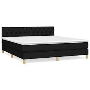 Box spring postel s matrací černá 160x200 cm textil - obrázek 2