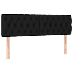 Box spring postelja z vzmetnico črna 160x200 cm blago - slika 6