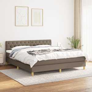 Box spring postel s matrací taupe 160x200 cm textil - obrázek 1