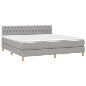 Box spring postel s matrací světle šedá 180 x 200 cm textil - obrázek 3