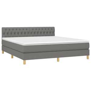 Box spring postel s matrací tmavě šedá 180x200 cm textil - obrázek 3