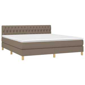 Box spring postel s matrací taupe 180x200 cm textil - obrázek 3