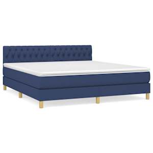 Box spring postel s matrací modrá 180x200 cm textil - obrázek 2