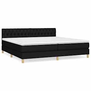Box spring postel s matrací černá 200x200 cm textil - obrázek 2