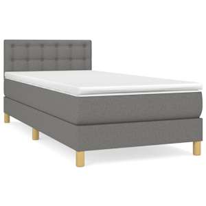 Box spring postel s matrací tmavě šedá 80 x 200 cm textil - obrázek 2