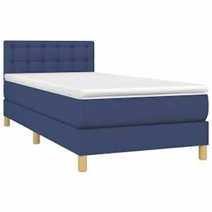 Box spring postel s matrací modrá 80x200 cm textil - obrázek 3