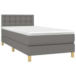 Box spring postel s matrací tmavě šedá 100 x 200 cm textil - obrázek 3