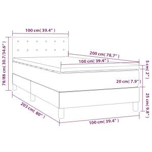 Box spring postelja z vzmetnico krem 100x200 cm blago - slika 7