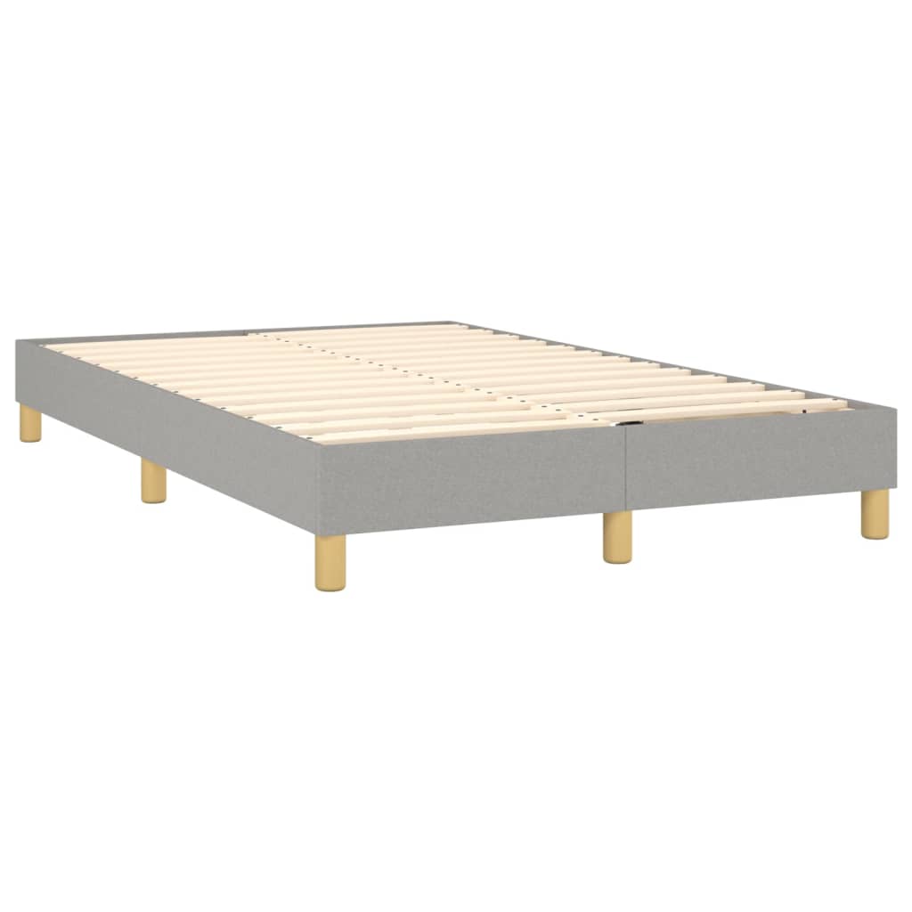 Box spring postelja z vzmetnico svetlo siva 120x200 cm blago