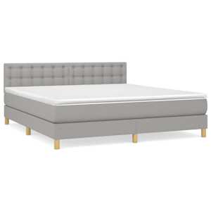 Box spring postel s matrací světle šedá 160 x 200 cm textil - obrázek 2