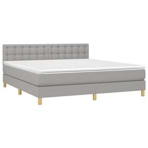 Box spring postel s matrací světle šedá 160 x 200 cm textil - obrázek 3