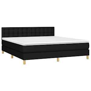 Box spring postel s matrací černá 160x200 cm textil - obrázek 3