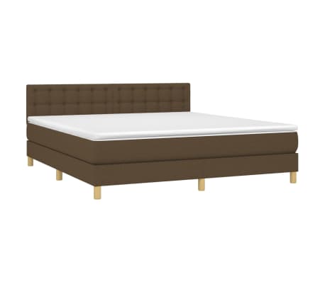 vidaXL Sommier &agrave; lattes de lit avec matelas Marron fonc&eacute; 160x200 cm