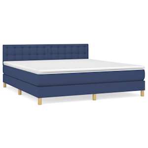 Box spring postel s matrací modrá 160x200 cm textil - obrázek 2