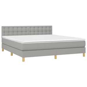 Box spring postel s matrací světle šedá 180 x 200 cm textil - obrázek 3