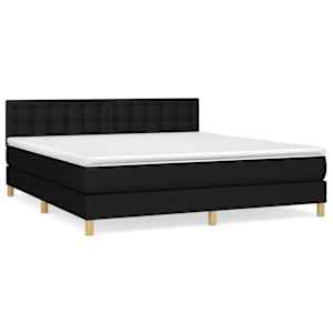 Box spring postel s matrací černá 180x200 cm textil - obrázek 2