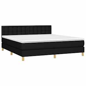 Box spring postel s matrací černá 180x200 cm textil - obrázek 3