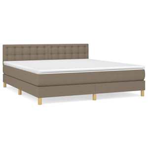 Box spring postel s matrací taupe 180x200 cm textil - obrázek 2