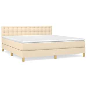 Box spring postel s matrací krémová 180x200 cm textil - obrázek 2