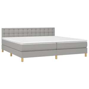 Box spring postel s matrací světle šedá 200 x 200 cm textil - obrázek 3
