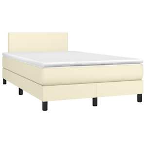 Box spring postel s matrací krémová 120x200 cm umělá kůže - obrázek 3