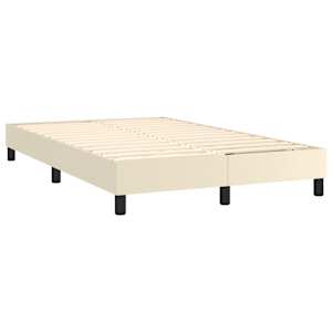 Box spring postel s matrací krémová 120x200 cm umělá kůže - obrázek 4
