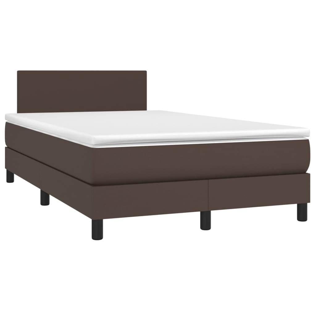 vidaXL Boxspring posteľ s matracom hnedá 120x200 cm umelá koža