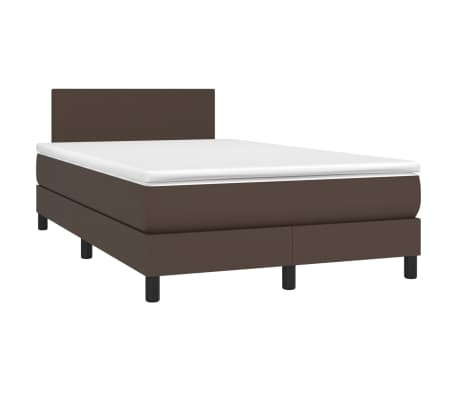 vidaXL barna műbőr rugós ágy matraccal 120 x 200 cm