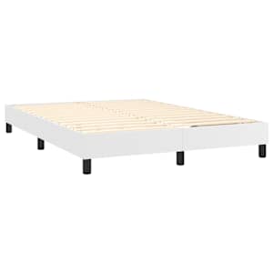 Box spring postel s matrací bílá 140 x 190 cm umělá kůže - obrázek 4