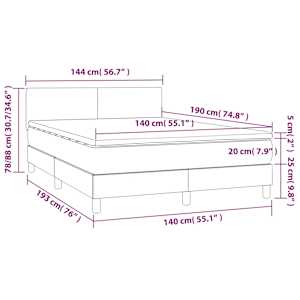 Box spring postel s matrací bílá 140 x 190 cm umělá kůže - obrázek 7