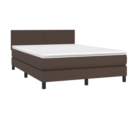 vidaXL Sommier à lattes de lit avec matelas Marron 140x190 cm