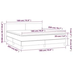 Box spring postel s matrací bílá 180x200 cm umělá kůže - obrázek 7