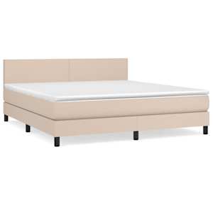 Box spring postel s matrací cappuccino 180 x 200 cm umělá kůže - obrázek 2