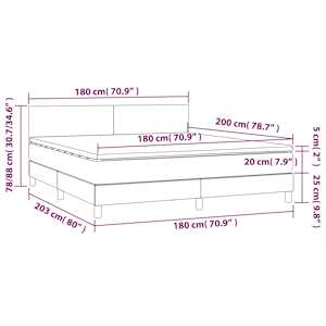 Box spring postel s matrací cappuccino 180 x 200 cm umělá kůže - obrázek 7
