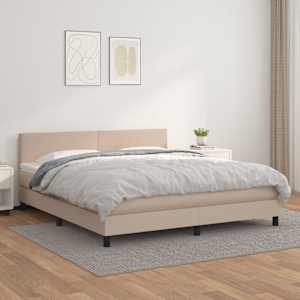 Box spring postel s matrací cappuccino 180 x 200 cm umělá kůže - obrázek 1