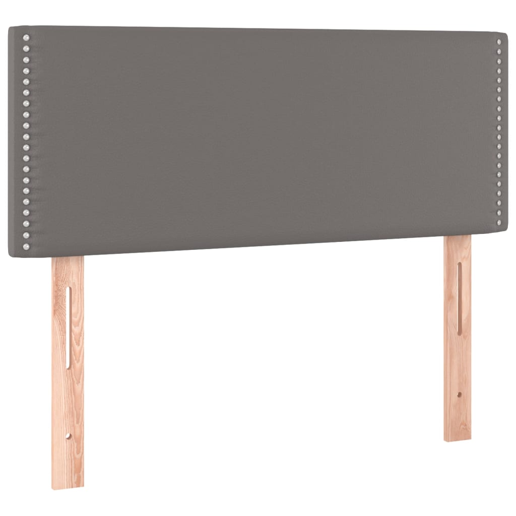 Box spring postel s matrací šedý 90x190 cm umělá kůže