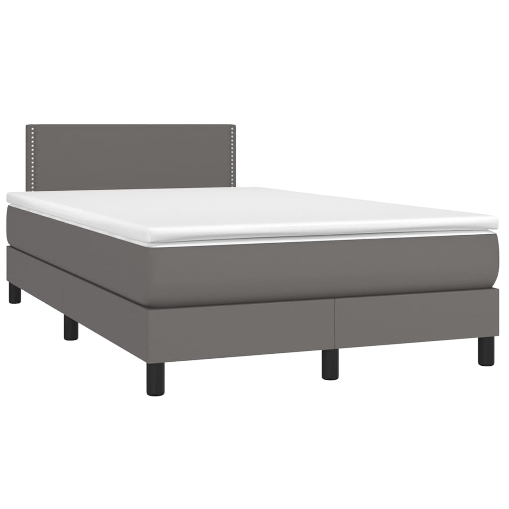 Thumbnail - vidaXL Boxspringbett mit Matratze Grau 120x200 cm Kunstleder