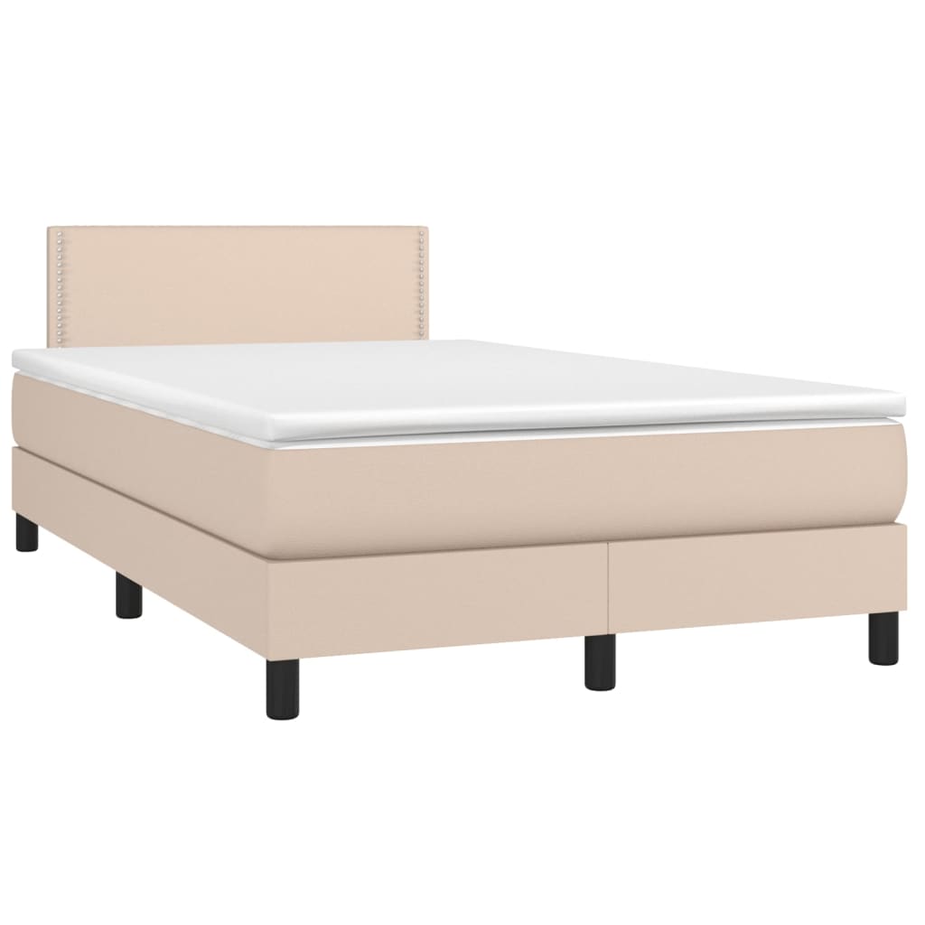 Box spring postel s matrací cappuccino 120x200 cm umělá kůže