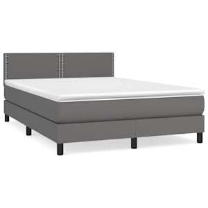 Box spring postel s matrací šedá 140 x 190 cm umělá kůže - obrázek 2
