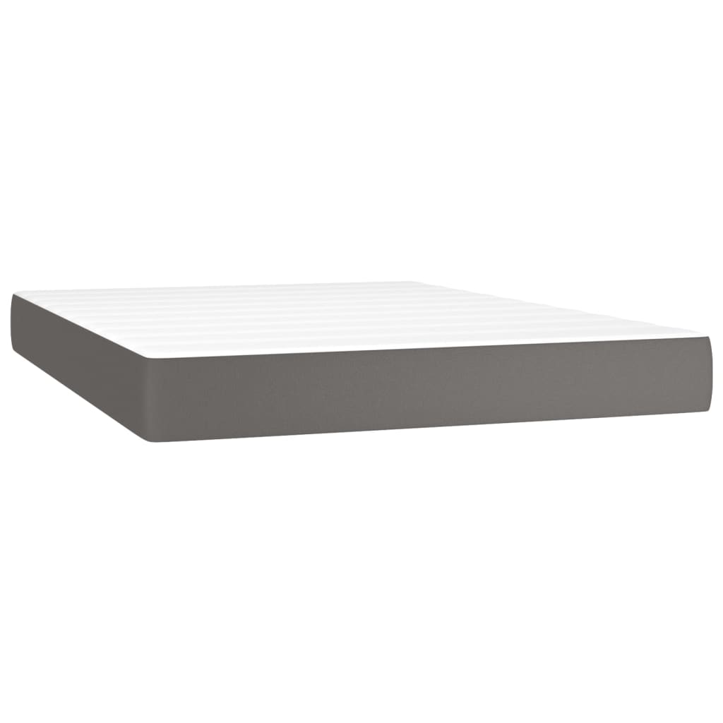 Box spring postel s matrací šedá 140x200 cm umělá kůže