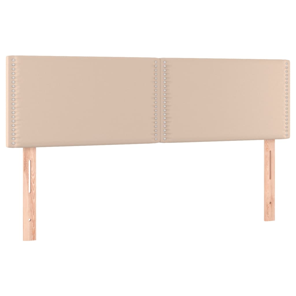 Pat box spring cu saltea, cappuccino, 140x200cm piele ecologică