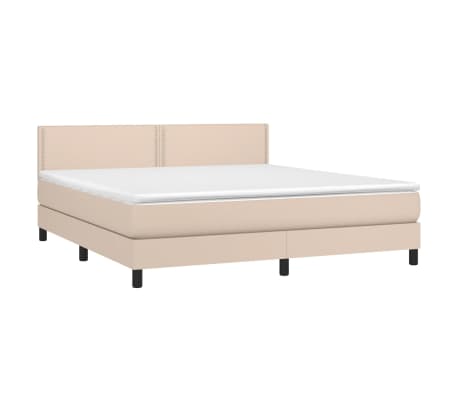 vidaXL Boxspring posteľ s matracom kapuč&iacute;nov&aacute; 160x200 cm umel&aacute; koža